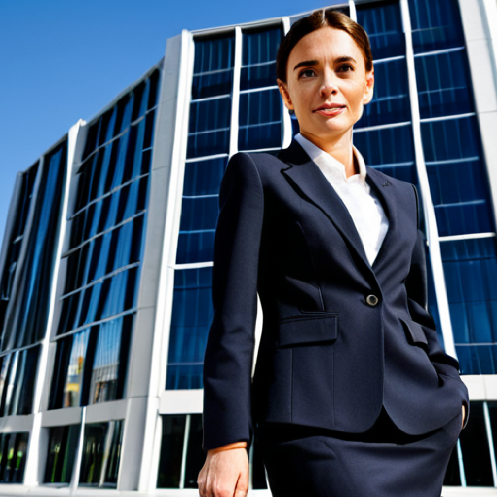 알파세대를 위한 챌린지 마케팅 아이디어 - Professional Portrait**
"A confident businesswoman in a stylish, modest business suit, standing in ...